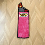 Pink Lighter Shaped Tufted Rug