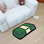 Green Dollar Cartoon Tufted Rug