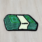 Green Dollar Cartoon Tufted Rug