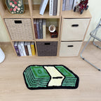 Green Dollar Cartoon Tufted Rug